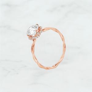 Anillo de Compromiso y Matrimonio de Plata de Ley 925 con Moissanita en Forma de Bola para Mujer |   Elegancia Francesa Montresor Infini - Product Image 1