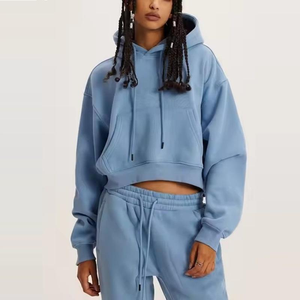 Ensemble de sweat à capuche de sport d'automne pour femmes avec logo personnalisé respirant chaud épais hiver polaire survêtements en éponge française logo sexy pour adultes - Product Image 4