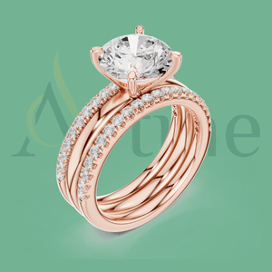 Anillo de mujer con acabado brillante de oro auténtico de 14 quilates - Product Image 1