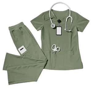 Ensemble de blouses unisexe élégant, uniformes d'hôpital personnalisés, tissu en polyester peigné PureComfort, détection des aiguilles - Product Image 4