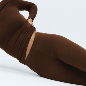 Pantalones de Yoga sin Costuras para Mujer, Leggings Térmicos Antibacterianos, Transpirables, de Spandex/Poliéster, Cintura Elástica, Largo Completo, Forro Polar, para Entrenamiento - Product Image 6