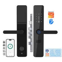 Serrures de porte intelligentes numériques à empreintes digitales WiFi Tuya TTLock APP avec mortaise et cylindre
