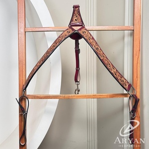 Nouveau meilleur prix collier de poitrine en cuir repoussé à la main Western Horse Tack personnalisé rodéo selle accessoire Vintage Floral sculpture Design - Product Image 1