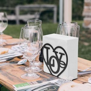 ที่ใส่ผ้าเช็ดปากโลหะมีตัวอักษรรักสำหรับห้องครัวการรับประทานอาหารบ้านไร่ค็อกเทลบาร์ปิกนิกแบบชนบทที่ใส่ผ้าเช็ดปากที่ทันสมัยสำหรับรับประทานอาหารทุกประเภท - Product Image 6