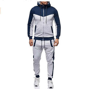 Ensemble deux pièces pour hommes avec fermeture éclair en polyester et nylon Ensemble coupe-vent respirant et confortable à porter pour hommes - Product Image 4