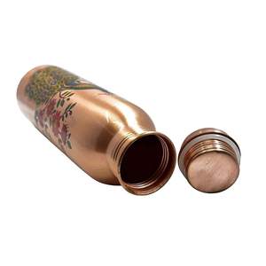 Direct Wholesale Bulk Dispatch Leak Proof Ethnic Custom Printed Copper Water <b>Bottle</b> for <b>Travel</b> Home Office Adult Purpose Metal - Product Image 6