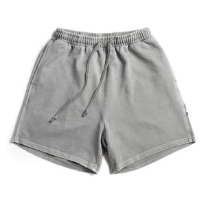 2025 nouveaux hommes décontracté en détresse solide Shorts séchage rapide respirant lavé mode ceinture élastique cordon taille basse rue - Product Image 4