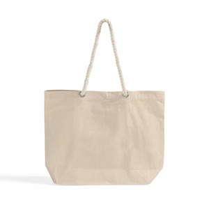 Women's Rope Handle Beach Tote Canvas <b>Bag</b> with Stylish <b>Accessories</b> - Product Image 1