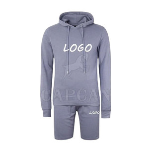 ชุดกางเกงขาสั้นมีฮู้ดสำหรับผู้ชาย, เสื้อฮู้ดแขนยาวทรงโอเวอร์ไซส์พิมพ์ลายไซส์ใหญ่พิเศษสำหรับฤดูหนาว - Product Image 1