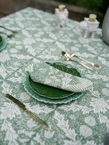 Nappe imprimée de bloc de main indien, nappes imprimées de bloc bleu, nappe de toile bleue de rectangle de longueur de plancher, couverture bleue - Product Image 2