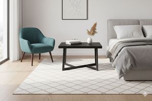 Table basse moderne avec plateau en bois massif, base en fer robuste, finition noire élégante, design robuste, mobilier élégant pour la maison - Product Image 4