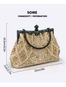 Pochette de soirée de luxe personnalisée, chaîne de mode, résine, broderie de perles faite à la main, mariage, soirée, quatre saisons, artisanat, Exim, femmes - Product Image 4