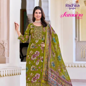 Premium Vaticano Foil Impreso Salwar Kameez Venta al por mayor Indian & Pakistani Party Wear Kurti Pant con Dupatta - Product Image 1