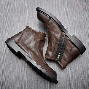 Chaussures décontractées légères avec semelle absorbant la transpiration et structure flexible, chaussures de tous les jours pour hommes, chaussures en cuir - Product Image 3