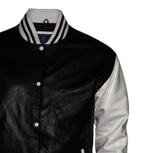 Venta al por mayor Unisex Invierno Ropa Deportiva Chaqueta Hombres de Moda Letterman Diseño Bordado Logo Botón Imprimir Impermeable Algodón - Product Image 6