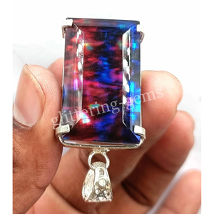 Colgante de plata maciza 925 con esmeralda de amolita natural de 72.15 ct, calidad certificada AAA+ IGL, gemas sueltas, Gem222 - Product Image 5
