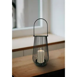 Hot Selling <b>Black</b> Metal Wire Round Cage <b>Candle</b> <b>Holder</b> - Product Image 3