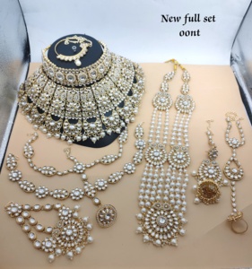 LATEST TRADITIONAL FASHIONABLE ANTIQUE DESIGNER BRIDAL <b>JEWELLERY</b> WITH GOLD PLATED & CZ BRIDEL WEDDING NECKLES <b>SET</b> for WOMEN. - Product Image 4