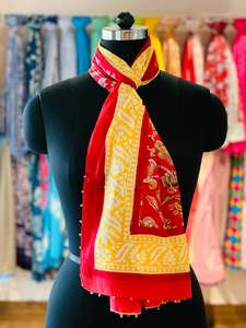 Vente en gros 100% coton bloc imprimé Dabu carré traditionnel châle fait à la main Bagru Bikini couverture paréo sarong châles traditionnels - Product Image 2