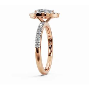 Anillo de Diamante Cultivado en Laboratorio Premium Forever Halo Pear Dreams de 1.007 Ct, Oro de 9, 14 y 18 Quilates, Proveedor Mayorista OEM - Product Image 2