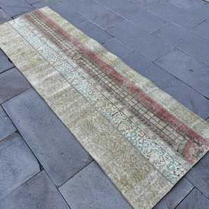Turkish <b>Runner</b> <b>Rug</b> 2.4x7.6 ft (74x232 cm), Brown Solid Vintage <b>Rug</b> - Product Image 4