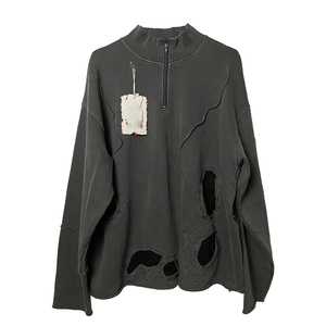 Personalizado peso pesado bajo MOQ sudadera diseño de moda bordado sudadera cuello con cremallera camisa de manga larga sudaderas con capucha de fábrica - Product Image 5