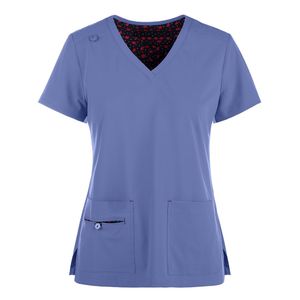 Pedido a granel Mujeres Scrub Uniforme 4 Way Stretch V-Neck Shirt Jogger Pant Logotipo personalizado Medical Hospital Venta al por mayor Precio bajo Scrub Set - Product Image 5