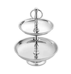 Luxurious Stainless Steel Cake Stand Popular Design Hammered Flower design Catering Dessert Food Display Cake Stand - Product Image 2