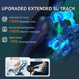 Sillón de Masaje Eléctrico de Cuero Shiatsu, Gravedad Cero, Cuidado Corporal Completo, Función Musical, Lujoso, Ahorro de Espacio, Portátil - Product Image 3