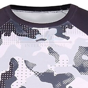 เสื้อออกกำลังกายแขนยาวแบบรัดรูปสำหรับผู้ชายเสื้อฟิตเนสพิมพ์ลายดิจิตอลสีตามสั่ง - Product Image 3