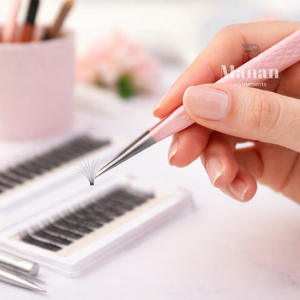 MANAN INSTRUMENTS Pinzas Profesionales Duraderas de Alta Calidad para Extensión de Pestañas, Color Rosa, Rectas, de Precisión, para Aislamiento de Pestañas, de Acero Inoxidable - Product Image 6