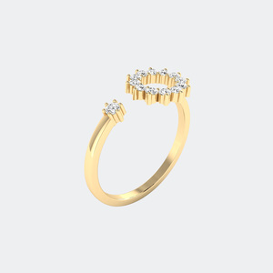Anillo de Oro de 14k con Diamantes Redondos de 0.20CTW en Forma de Flor, Cultivados en Laboratorio, Color D, Joyería Minimalista Floral para Mujer, Apilable - Product Image 3