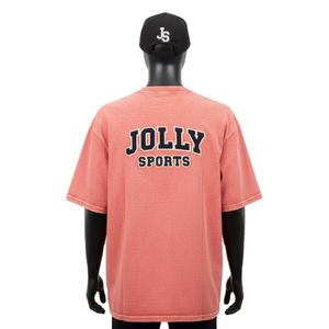 Camiseta 100% algodón para hombre, corte holgado, estampada, estilo acid wash, tejido jersey de algodón grueso, aplique bordado, logotipo personalizado - Product Image 2