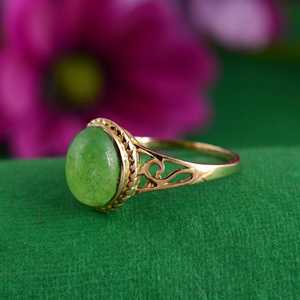 Prehnite Vintage Brass <b>Ring</b> Gold Plated Classic <b>Statement</b> Wholesale <b>Ring</b> For Women - Product Image 3
