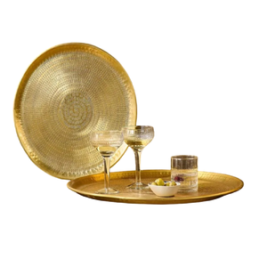 Bandeja decorativa de latón macizo, bandeja para servir de mesa, organizador de almacenamiento de oro elegante para joyería de Perfume, vela de té de comida - Product Image 4