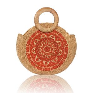 2025 tendance Style bohème Jute sac en gros sacs de plage tissés à la main pour les femmes avec poignée en bois naturel écologique inde - Product Image 6