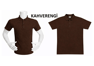 Polo à manches courtes pour homme, couleur unie marron, style décontracté, coupe classique, boutons - Product Image 2