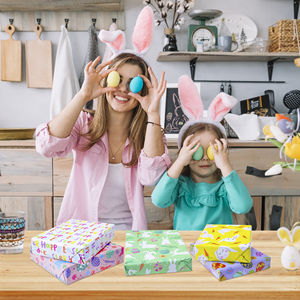 <b>Easter</b> Themed Biodegradable Recyclable Disposable Art <b>Paper</b> <b>Wrapping</b> <b>Paper</b> Set Cartoon Bunny Egg Carrot Patterns for Florist - Product Image 6