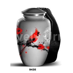 โกศงานศพสำหรับผู้หญิงและผู้ชายโกศสีแดงโกศขนาดใหญ่พร้อมถุงกำมะหยี่ฟรี - Product Image 1