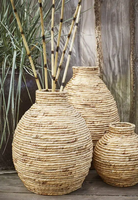 Vase à fleurs en jacinthe d'eau Artisanat fabriqué au Vietnam Matériau écologique pour la décoration intérieure Vente en gros