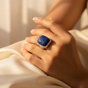 Art Palace 925 Silver Blue Sapphire <b>Ring</b> for Women Elegant Gemstone Jewelry Everyday Wear - Product Image 2