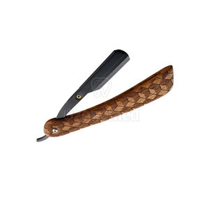 Rasoir droit réutilisable de haute précision avec lame en acier inoxydable durable et manche en bois avec support de rasoir pour une peau lisse - Product Image 2