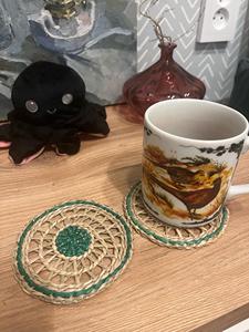 ชุดถาดรองแก้วหญ้าทะเลแบบทอจาก4ชิ้นผลิตภัณฑ์ที่เป็นมิตรต่อสิ่งแวดล้อมทำจากของตกแต่งโต๊ะในเวียดนามขายส่ง - Product Image 4