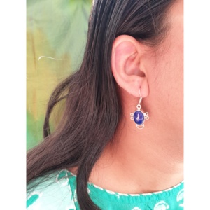 ต่างหูลวดเงินทำด้วยมือสีน้ำเงินทำมือสำหรับผู้หญิงเครื่องประดับแฟชั่นต่างหูโบฮีเมียนน้ำหนักเบาสำหรับงานปาร์ตี้และให้เป็นของขวัญ - Product Image 1