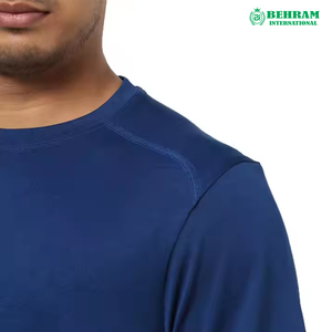 T-shirts pour hommes à manches courtes, design professionnel OEM ODM, respirants, écologiques, coupe ample, 210g, polyester/coton - Product Image 2