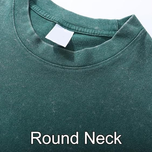 Vente en gros d'été 100% coton T-shirt pour hommes délavé lourdement surdimensionné à manches courtes avec T-Shirt grande taille de couleur unie - Product Image 4