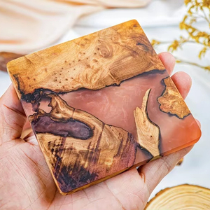 Handmade Wood and <b>Epoxy</b> <b>Resin</b> Coasters Set with Unique Swirl Designs <b>for</b> Modern Home <b>Table</b> Decor From HUMAYUN WORLD CRAFTS - Product Image 1