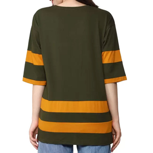 2024 en stock, diseño elegante, top de manga corta, color simple, contrastante, gama alta, camisa de lujo para mujer, camisa de punto para mujer al por mayor - Product Image 2