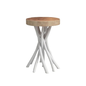 White Wooden End <b>Table</b> Smaller Space Beside Sofa Decorative Vase <b>Table</b> for Home Furniture Living Room Bedroom Office Decoration - Product Image 1