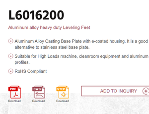 Pieds de nivellement réglables en alliage d'aluminium robustes (M16 * 200mm) - Product Image 2